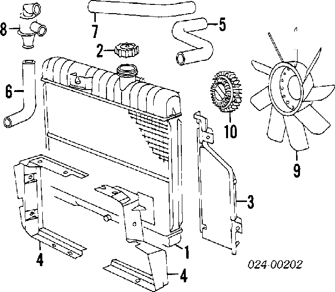 Manguera (conducto) del sistema de refrigeración 6187432 Ford