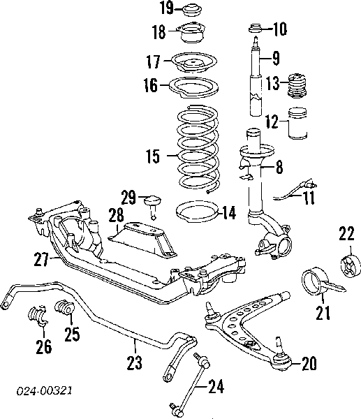 Barra oscilante, suspensión de ruedas delantera, inferior izquierda 31121701059 BMW