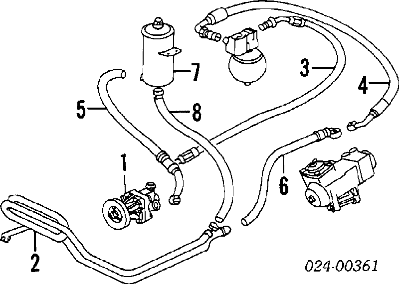Manguera hidráulica, dirección,de depósito a bomba hidráulica 32411131524 BMW