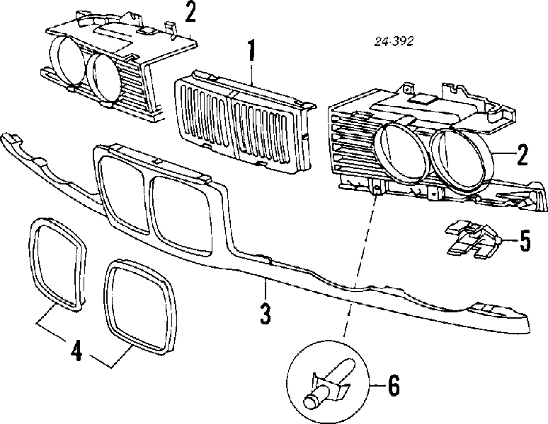 Cubierta, panal de radiador, izquierda para BMW 5 (E34)