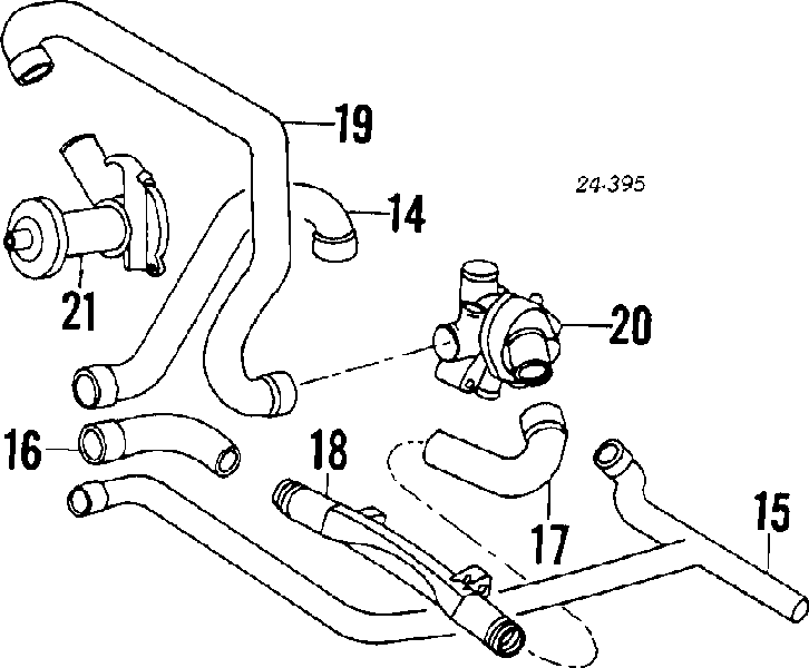 1722218 BMW tubería de radiador arriba