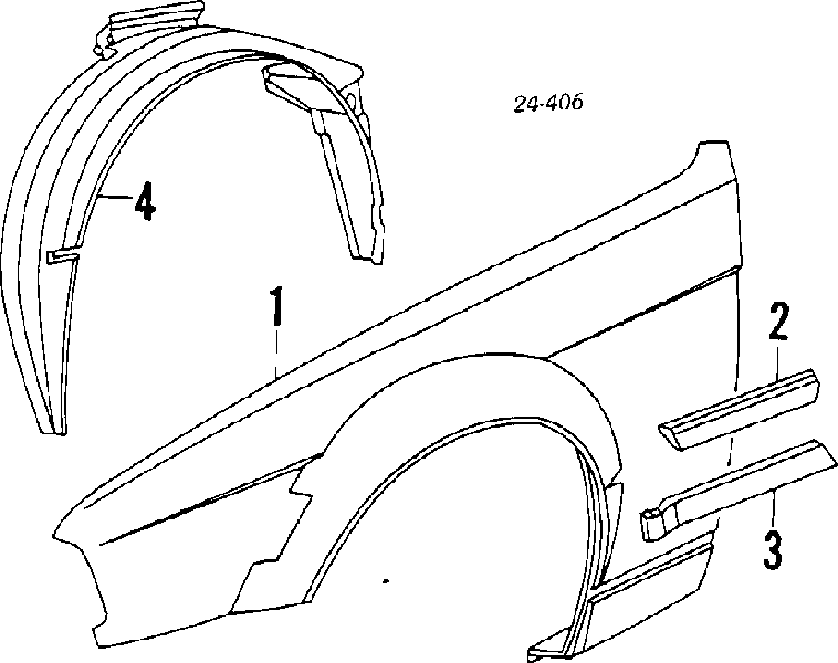 Moldura de guardabarro delantero derecho para BMW 5 (E34)