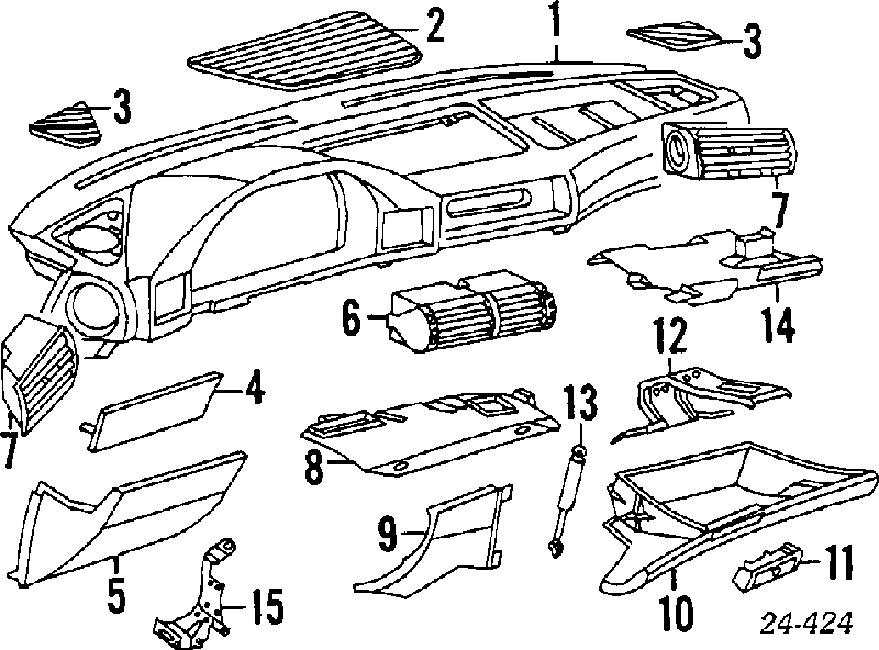 Panel frontal interior salpicadero BMW 5 (E34)