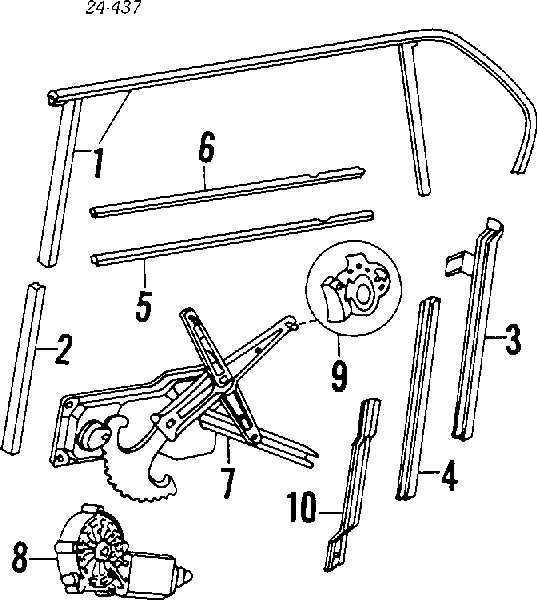 Mecanismo alzacristales, puerta trasera derecha BMW 5 (E34)