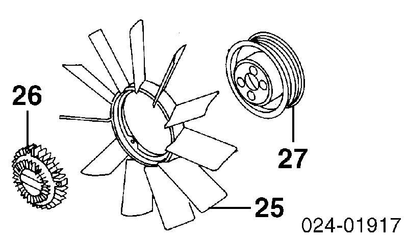 Rodete ventilador, refrigeración de motor 17417504732 BMW