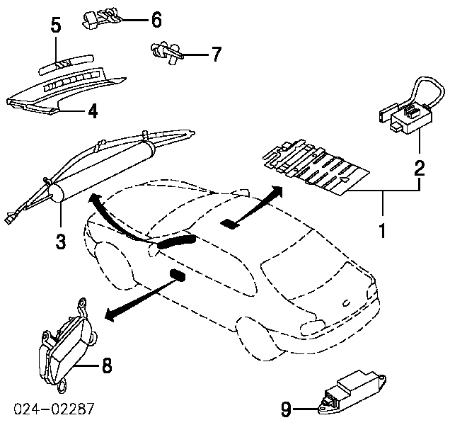 Airbag de cortina lateral derecha para BMW 3 (E46)