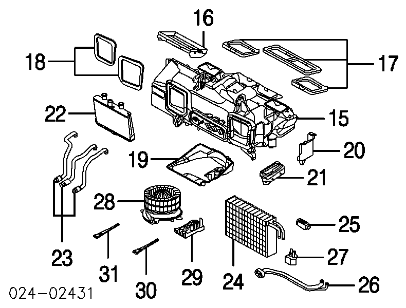 Evaporador, aire acondicionado 64110426773 BMW