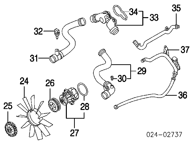 Manguera superior del radiador 17127510952 BMW