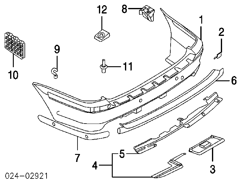 Moldura de parachoques trasero central para BMW 3 (E46)