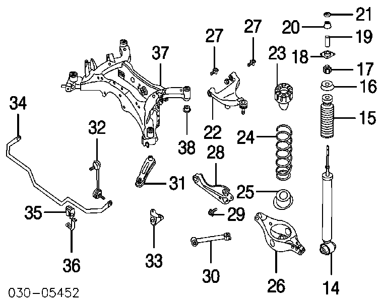 551B0CK000 Nissan palanca trasera inferior izquierda/derecha