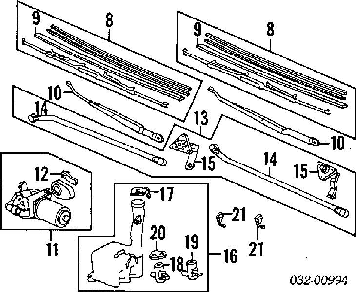 76806SH3003 Honda bomba de limpiaparabrisas delantera