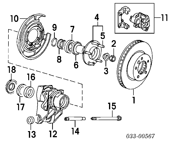 JLM11904 Jaguar disco de freno trasero