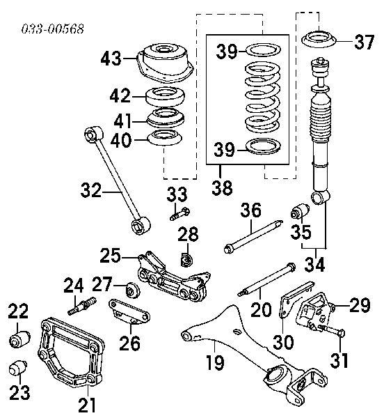 MNA3540AD Jaguar amortiguador trasero