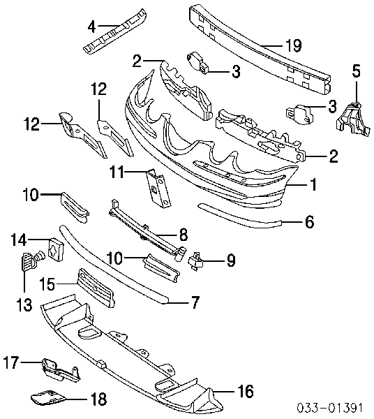 Refuerzo parachoque delantero XR839116 Jaguar