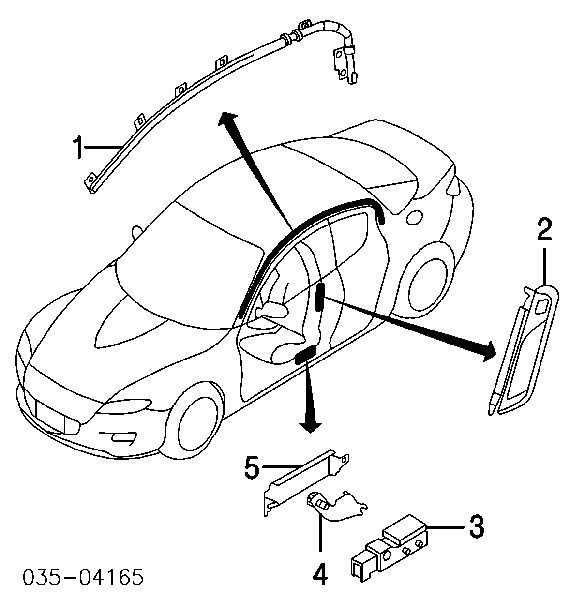 Sensor AIRBAG lateral izquierdo GJ6A57KC0 Mazda