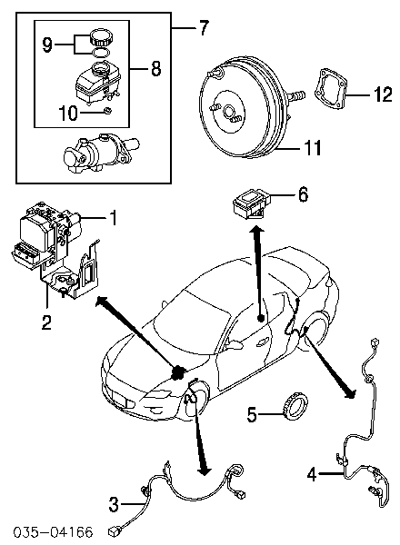 Sensor ABS delantero derecho F1514370XA Mazda