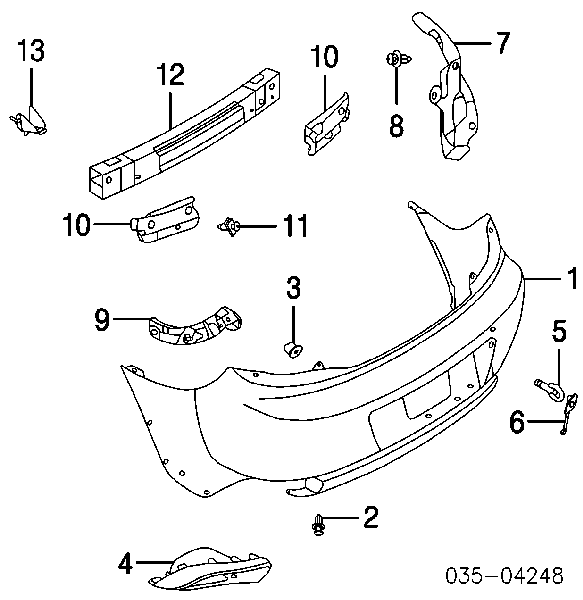 F15150371C Mazda parachoques trasero, parte izquierda