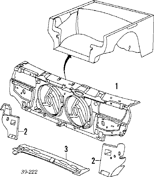 Soporte de radiador izquierdo (panel de montaje para foco) 711366 Peugeot/Citroen