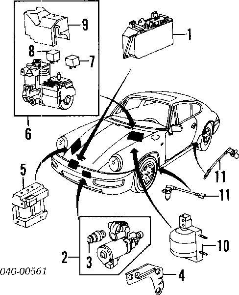 Sensor ABS trasero Porsche 944 