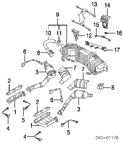 Abrazadera de silenciador trasera 9456123680 Fiat/Alfa/Lancia