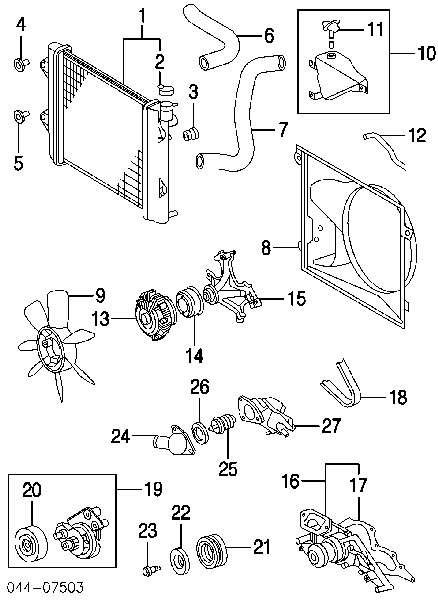 Armazón radiador para Toyota 4Runner (GRN21, UZN21)