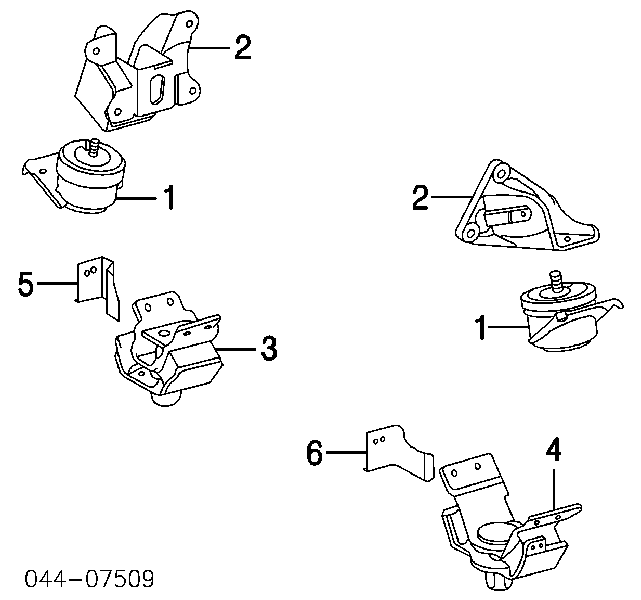 Soporte elástico, suspensión del motor, Izquierda / Derecha para Toyota 4Runner (GRN21, UZN21)