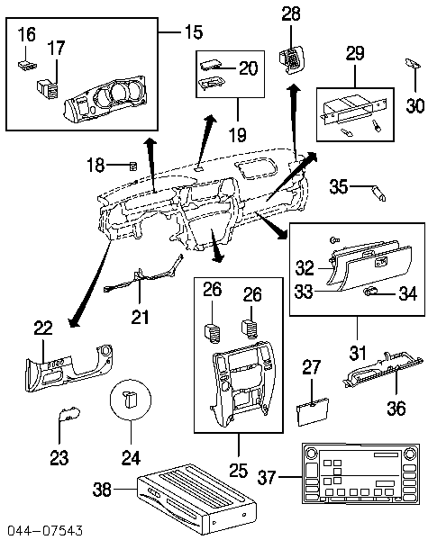 Cilindro de cerradura de guantera para Toyota Land Cruiser (J12)