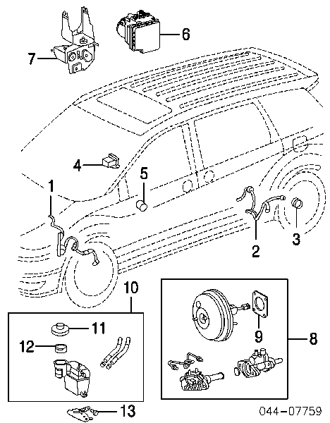 Sensor de freno, delantero derecho para Toyota Sienna (L2)