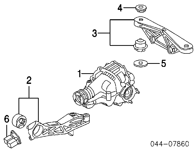 Soporte, diferencial eje trasero, delantero para Toyota Sienna (L2)