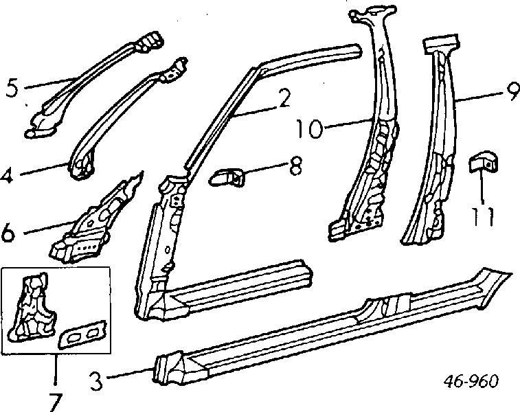 Umbral exterior izquierdo para Volkswagen Jetta (19E)