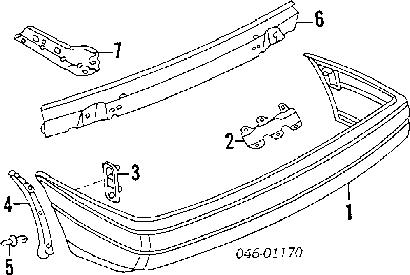 Paragolpes trasero Volkswagen Passat (B3, B4, 3A5, 351)