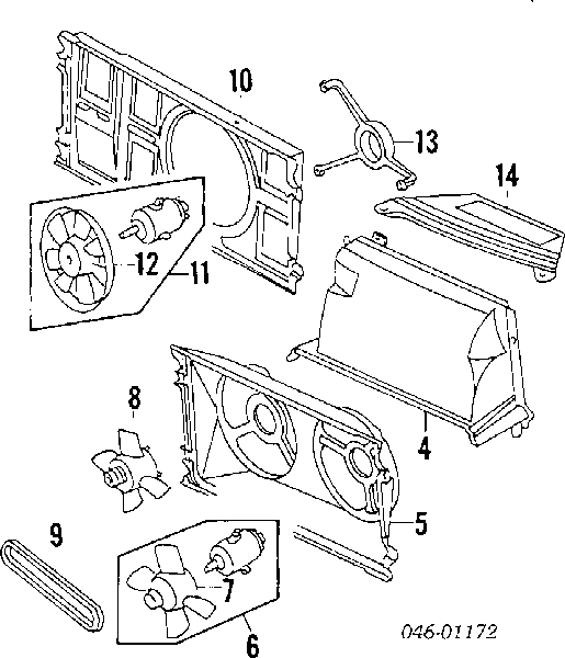 Ventilador (rodete +motor) refrigeración del motor con electromotor derecho para Audi 100 (44, 44Q, C3)