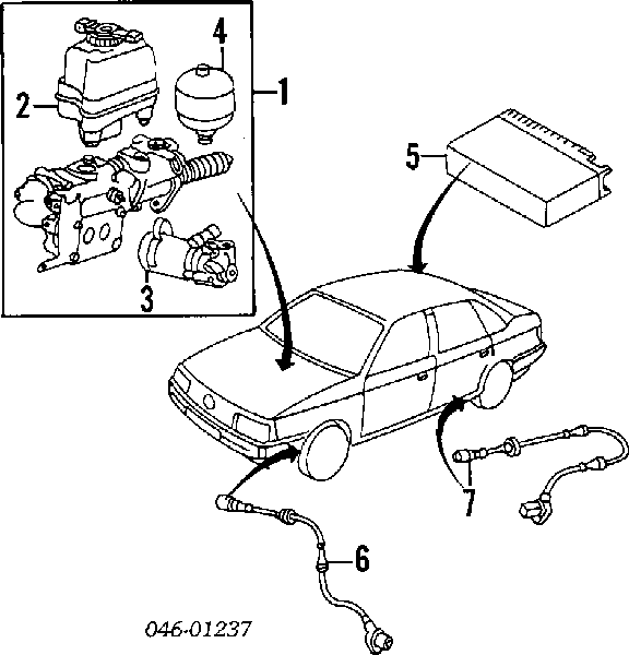 Módulo hidráulico ABS para Volkswagen Passat (B3, B4, 3A5, 351)