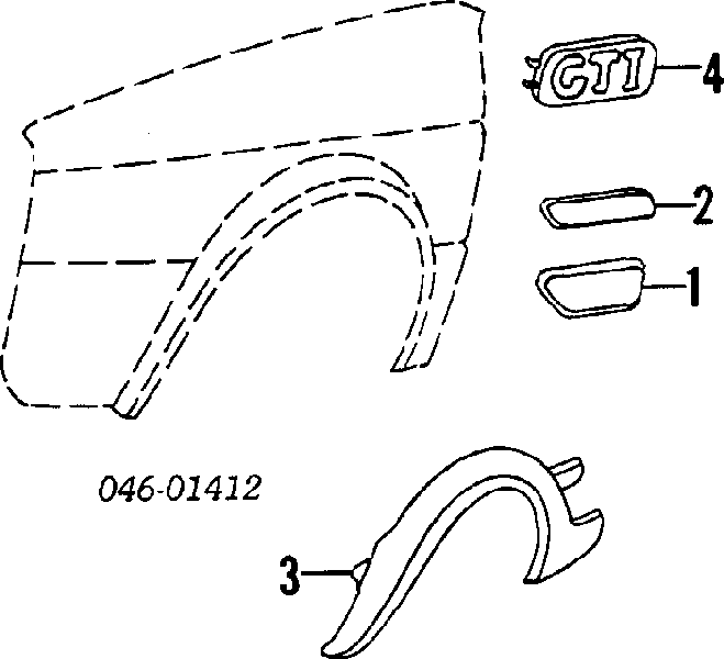 Clip, Tubuladura de sujeción, alféizar de la puerta para Volkswagen Jetta (19E)