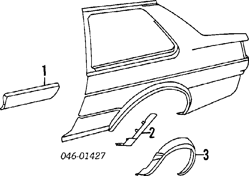Ensanchamiento, guardabarros trasero izquierdo para Volkswagen Golf (19E)