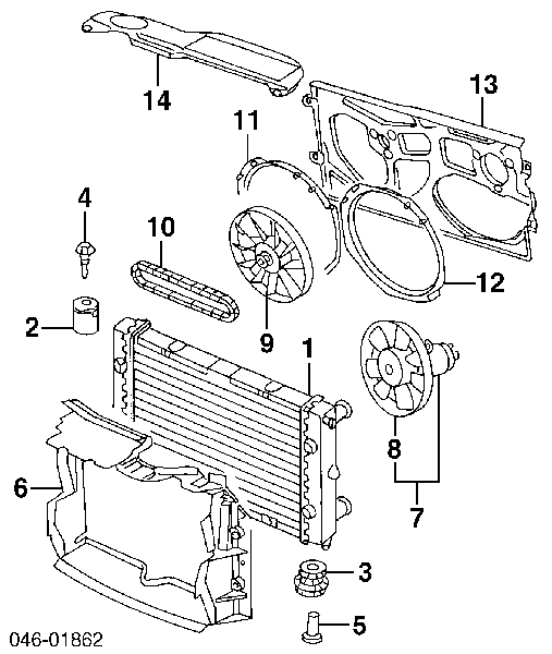 Difusor de radiador, ventilador de refrigeración, condensador del aire acondicionado, completo con motor y rodete 3A0121207F VAG