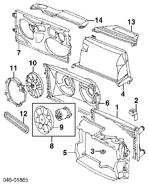 Soporte (Cojin De Montaje) Radiador Superior Izquierdo para Volkswagen Passat (B3, B4, 3A5, 351)