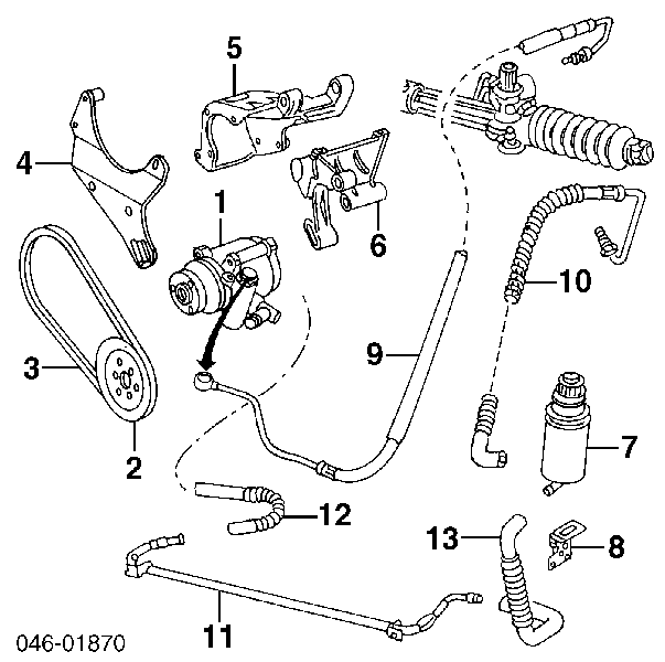 Manguera hidráulica, dirección, de radiador a depósito para Volkswagen Passat (B3, B4, 3A2, 351)