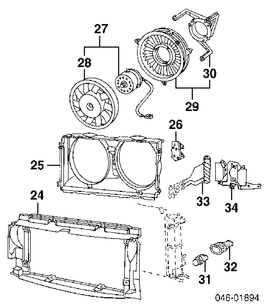 Rodete ventilador, refrigeración de motor derecho para Audi A6 (4A, C4)