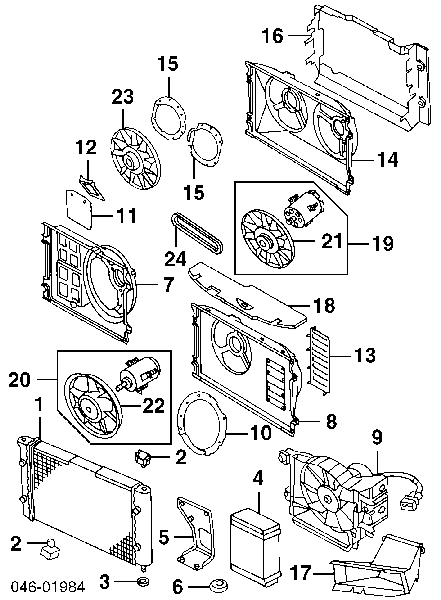 Motor del ventilador de enfriado 1H0959455AD VAG