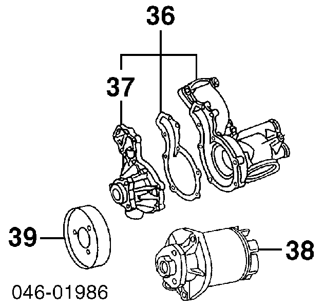 Polea, bomba de agua para Volkswagen Passat (B3, B4, 3A2, 351)