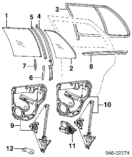 Motor eléctrico, elevalunas, puerta trasera izquierda para Volkswagen Bora (1J6)