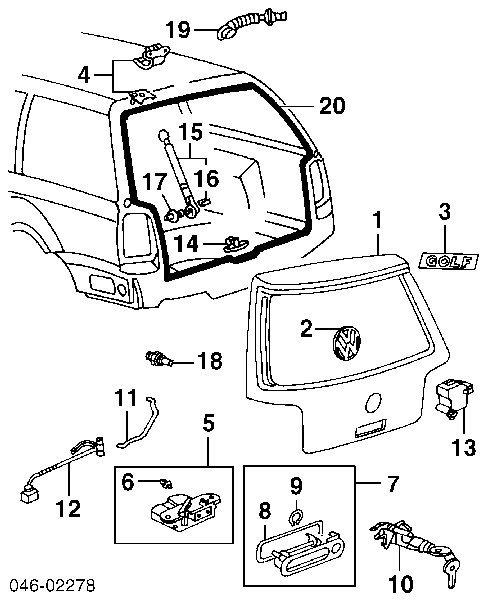 Corrugación de cableado troncal para Volkswagen Golf (1J5)