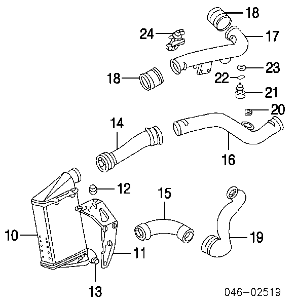 8D0145834 VAG tubo flexible de aire de sobrealimentación inferior