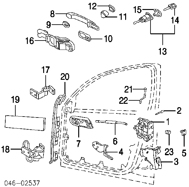 Cilindro de cierre de puerta delantera derecha para Volkswagen Passat (B5, 3B5)