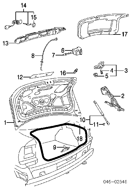 Goma de contorno del maletero para Volkswagen Passat (B5, 3B2)