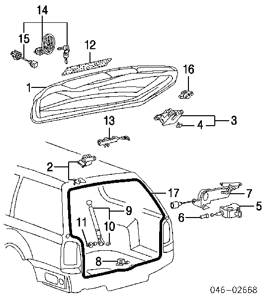 Cilindro de cerradura de maletero para Volkswagen Bora (1J6)