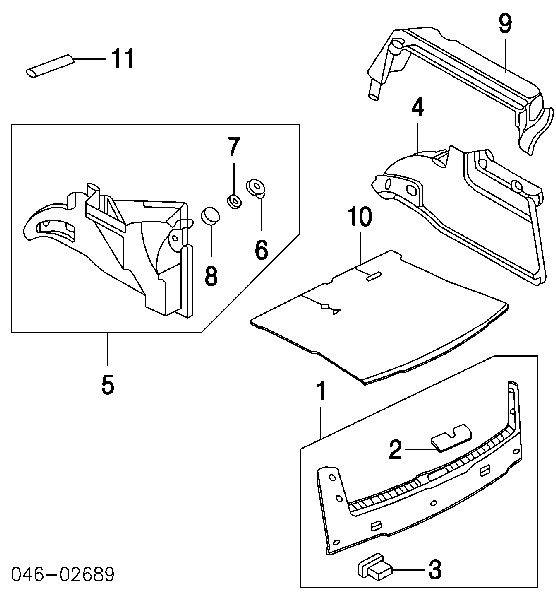 Clip de tapicería de tapa de maletero para Volkswagen Bora (1J6)