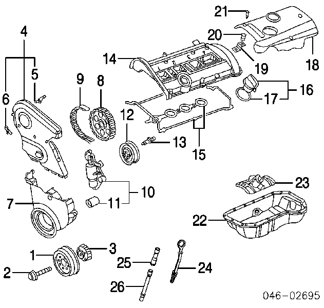 Perno de la polea del tensor de la correa de distribución para Audi A6 (4B, C5)