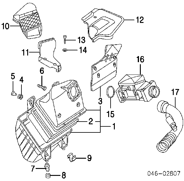 Caja del filtro de aire para Volkswagen Passat (B5, 3B3)